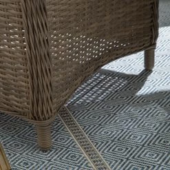 Chaises de jardin Villebon (lot de 2) - Tissu / Polyrotin - Anthracite / Marron -Serviettes Soldes 1000117628 180914 07323008 GALLERYIMAGES P000000001000117628