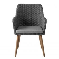 Chaises de jardin Dune (lot de 2) - Tissu / Polyrotin - Gris -Serviettes Soldes 1000118225 180706 11331902 GALLERYIMAGES P000000001000118225