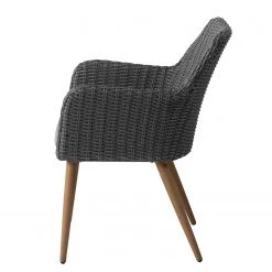 Chaises de jardin Dune (lot de 2) - Tissu / Polyrotin - Gris -Serviettes Soldes 1000118225 180706 11331903 GALLERYIMAGES P000000001000118225