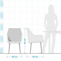 Chaises de jardin Dune (lot de 2) - Tissu / Polyrotin - Gris -Serviettes Soldes 1000118225 191129 16584900019 SKETCH DETAILS P000000001000118225 sketch