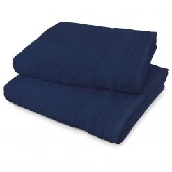 Serviette Tom Tailor - Étoffe de coton - Bleu marine - 50 x 100 cm 8lot de 2)