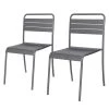 Chaises de jardin Kansas (lot de 2) - Fer - Gris -Serviettes Soldes 1000134359 190620 10531200011 IMAGE P000000001000134359