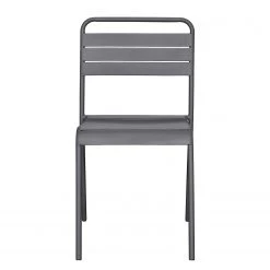 Chaises de jardin Kansas (lot de 2) - Fer - Gris -Serviettes Soldes 1000134359 190620 10531200012 GALLERYIMAGES P000000001000134359