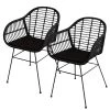 Chaises de jardin Kalo I (lot de 2) - Polyrotin / Acier - Noir -Serviettes Soldes 1000183018 200520 14205500001 IMAGE P000000001000183018