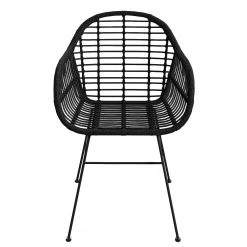Chaises de jardin Kalo I (lot de 2) - Polyrotin / Acier - Noir -Serviettes Soldes 1000183018 200520 14205700006 DETAILS P000000001000183018