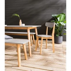 Chaises de jardin Lindholm (lot de 2) - Acacia massif - Gris / Marron -Serviettes Soldes 1000185440 200429 17423300001 MOOD DETAILS P000000001000185440 mood