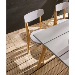 Chaises de jardin Lindholm (lot de 2) - Acacia massif - Gris / Marron -Serviettes Soldes 1000185440 200429 17423400002 DETAILS P000000001000185440