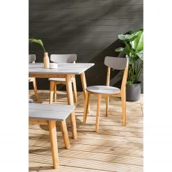 Chaises de jardin Lindholm (lot de 2) - Acacia massif - Gris / Marron -Serviettes Soldes 1000185440 200514 17145700003 DETAILS P000000001000185440