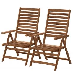 Jardi Chaises pilantes Mimo III (lot de 2) - Acacia massif - Marron