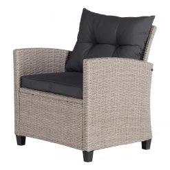 Jardi Fauteuil lounge extérieur Laurel - Polypropylène / Polyester - Gris / Beige