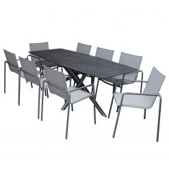 Ploß Chaises de jardin Amado (lot de 2) - Acier inoxydable / Tissage à plat - Blanc -Serviettes Soldes 1000227113 201119 15404800015 DETAILS P000000001000227113