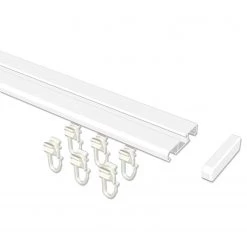 Flairdeco Rail coulissant Husby (1-2 coulisses) - Blanc - Largeur : 240 cm