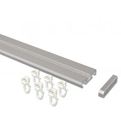 Flairdeco Rail coulissant Husby (1-2 coulisses) - Gris argenté - Largeur : 540 cm