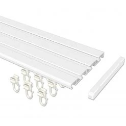 Flairdeco Rail coulissant Husby (3-4 coulisses) - Blanc - Largeur : 360 cm