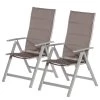 Merxx Chaises de jardin Taviano II (lot de 2) - Aluminium / Polyester - Gris -Serviettes Soldes 1000233879 210519 14364700001 IMAGE P000000001000233879
