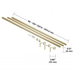 Umbra Tringle à rideaux Cappa II (Simple) - Acier - Doré - Largeur : 309 cm -Serviettes Soldes 1000248156 210216 15371500399 DETAILS P000000001000248156