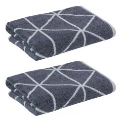 Framsohn Serviettes Graphics Triangles (lot de 2) - Éponge - Gris