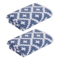 Framsohn Serviettes Graphics Raute II (lot de 2) - Éponge - Bleu