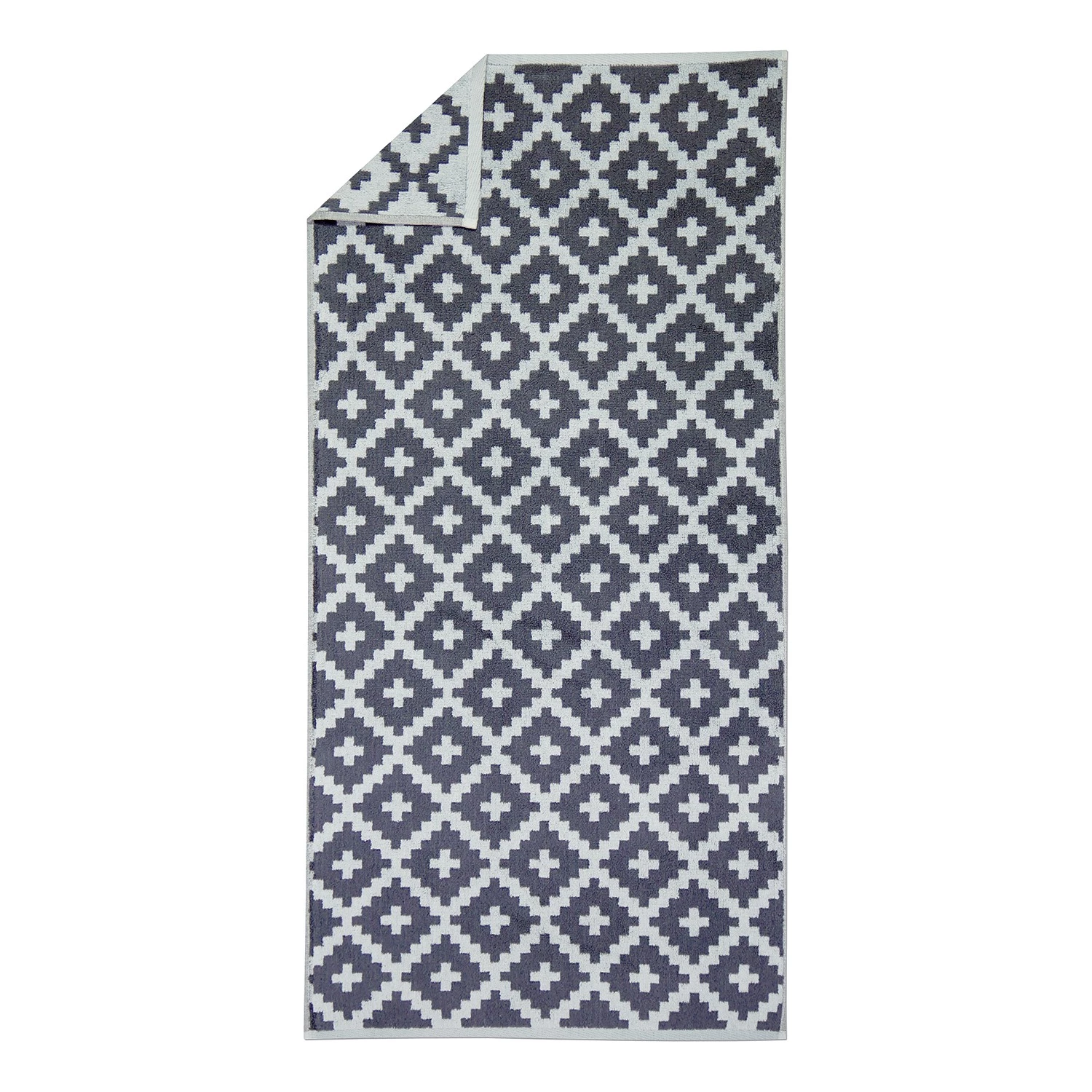 Freundin Home Collection Drap de bain Graphics Raute I - Éponge - Anthracite 4 Freundin Home Collection Drap de bain Graphics Raute I - Éponge - Anthracite – Image 2