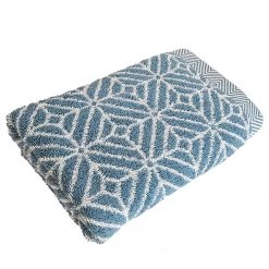 Framsohn Drap de bain Design Jacquard I - Éponge - Bleu