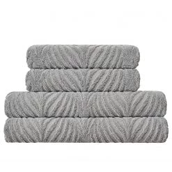 Kleine Wolke Drap de bain Leaf - Coton - Anthracite