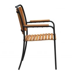 Chaises de jardin Beeley (lot de 4) - Acier / Acacia massif - Marron / Noir -Serviettes Soldes 1000281094 220318 031 DETAILS P000000001000281094