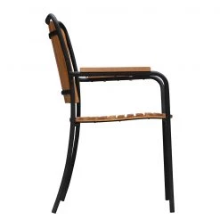 Chaises de jardin Beeley (lot de 4) - Acier / Acacia massif - Marron / Noir -Serviettes Soldes 1000281094 220318 033 DETAILS P000000001000281094