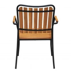 Chaises de jardin Beeley (lot de 4) - Acier / Acacia massif - Marron / Noir -Serviettes Soldes 1000281094 220318 035 DETAILS P000000001000281094