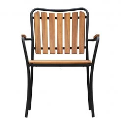 Chaises de jardin Beeley (lot de 4) - Acier / Acacia massif - Marron / Noir -Serviettes Soldes 1000281094 220318 037 DETAILS P000000001000281094