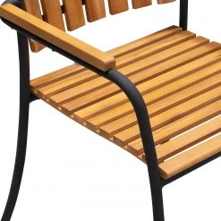 Chaises de jardin Beeley (lot de 4) - Acier / Acacia massif - Marron / Noir -Serviettes Soldes 1000281094 220318 055 DETAILS P000000001000281094