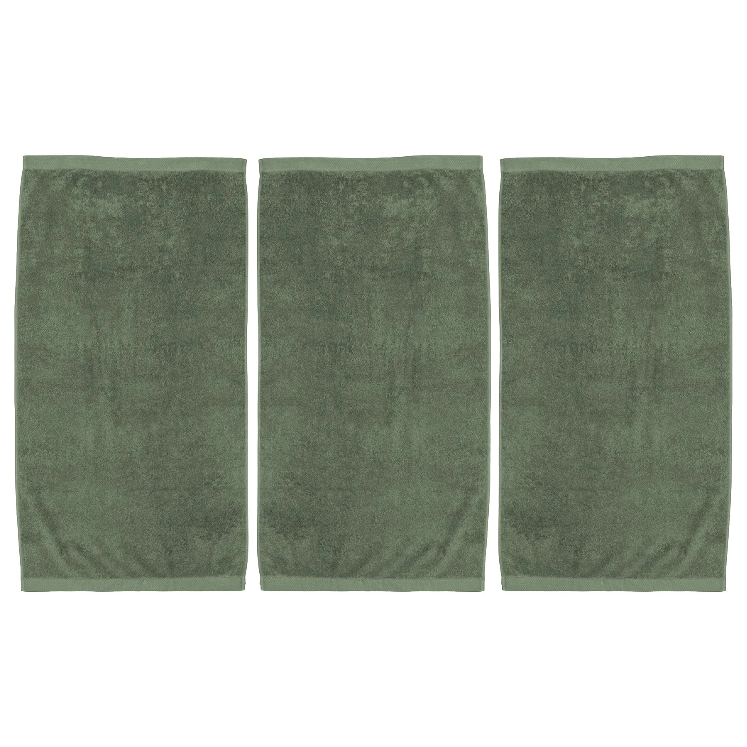 Heckett & Lane Serviettes de bain Brava (lot de 3) - Éponge - Vert olive 3 Heckett & Lane Serviettes de bain Brava (lot de 3) - Éponge - Vert olive