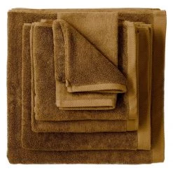 Heckett & Lane Serviettes de bain Baddoek (lot de 2) - Coton - Cognac -Serviettes Soldes 1000303741 211026 13261000401 DETAILS P000000001000303741