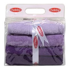 Twentyfour Serviettes Rainbow II (lot de 4) - Coton - Mauve -Serviettes Soldes 1000307638 211110 08320400092 DETAILS P000000001000307638