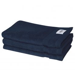 Schöner Wohnen Kollektion Essuie-mains Cuddly (lot de 3) - Coton - Bleu marine