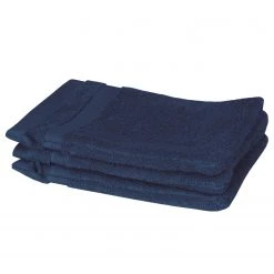 Schöner Wohnen Kollektion Gants de toilette Cuddly (lot de 3) - Coton - Bleu marine