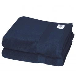 Schöner Wohnen Kollektion Serviettes de toilette Cuddly (lot de 2) - Coton - Bleu marine