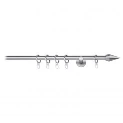 Mydeco Tringle sur mesure Point I (simple) - Aluminium - Acier inoxydable - Largeur : 140 cm