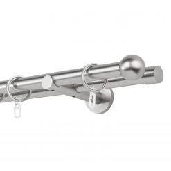 Mydeco Tringle sur mesure Ball II (double) - Acier inoxydable - Largeur : 290 cm