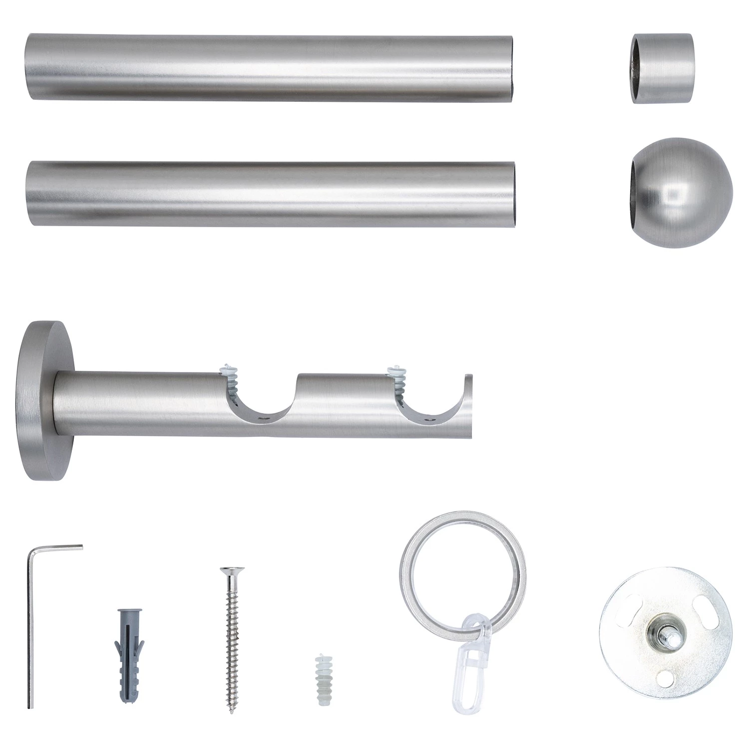 Mydeco Tringle sur mesure Ball II (double) - Acier inoxydable - Largeur : 290 cm 5 Mydeco Tringle sur mesure Ball II (double) - Acier inoxydable - Largeur : 290 cm – Image 3