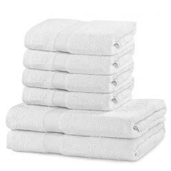 FLHF Serviettes de toilette Arina (lot de 6) - Blanc