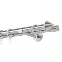 Mydeco Tringle sur mesure Cone II (double) - Aluminium - Imitation acier inoxydable - Largeur : 160 cm