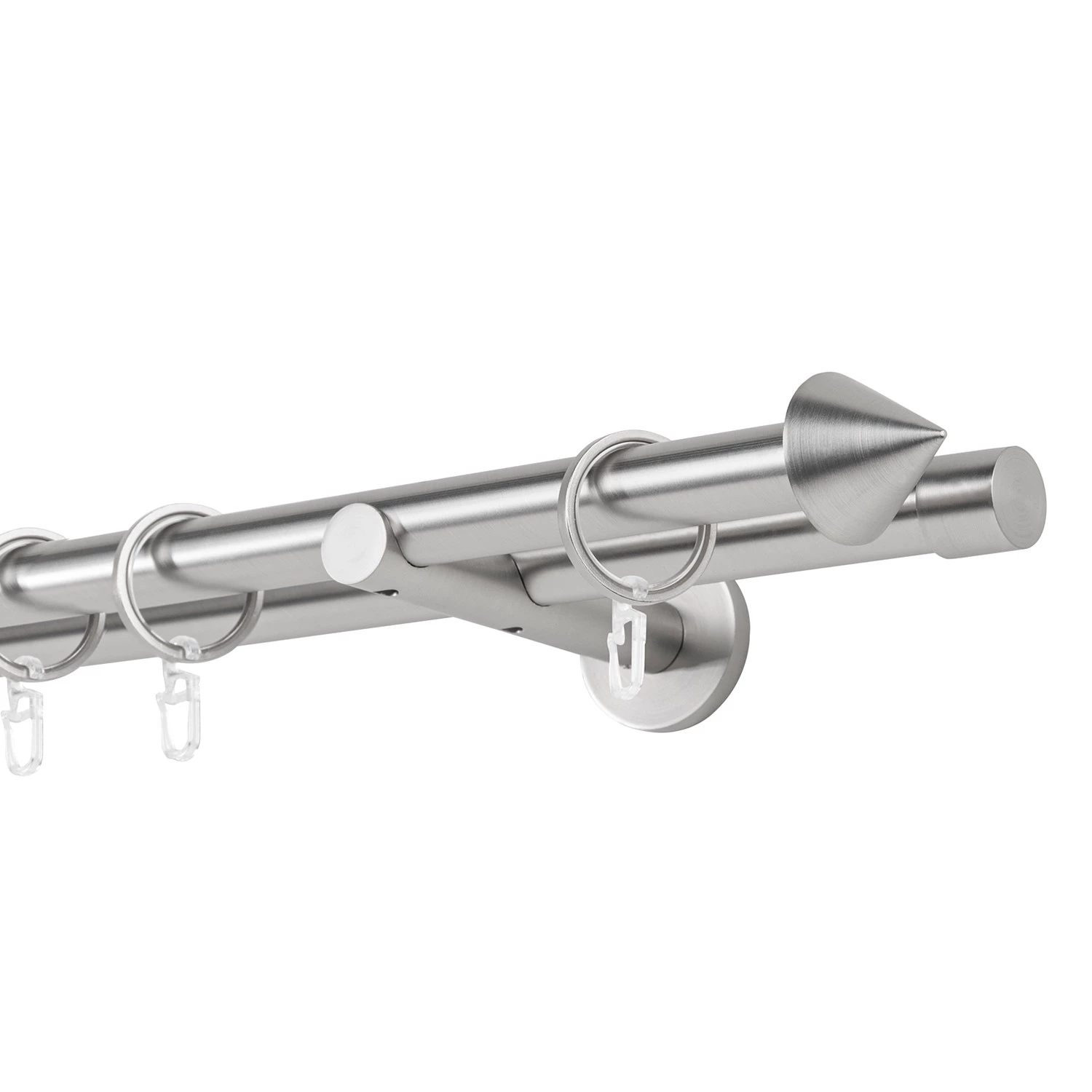 Mydeco Tringle sur mesure Cone II (double) - Aluminium - Imitation acier inoxydable - Largeur : 160 cm 3 Mydeco Tringle sur mesure Cone II (double) - Aluminium - Imitation acier inoxydable - Largeur : 160 cm