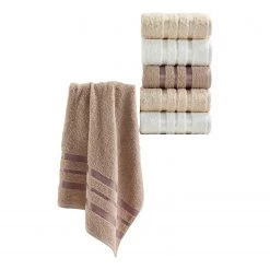 Twentyfour Serviettes Flos (lot de 6) - Coton / Vortex - Marron
