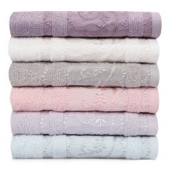 Twentyfour Serviettes Lucca (lot de 6) - Coton - Multicolore -Serviettes Soldes 1000329848 220307 030 DETAILS P000000001000329848