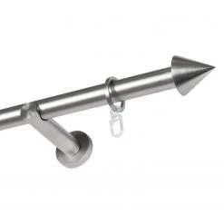 Mydeco Tringle à rideau 16 mm Cone - Zamak - Aspect inox - Largeur : 240 cm