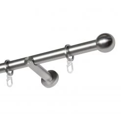 Mydeco Tringle à rideau 16 mm Ball - Zamak - Aspect inox - Largeur : 160 cm
