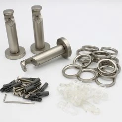 Mydeco Tringle à rideau ext. 16/19 Rillcube - Zamak - Acier inoxydable - Largeur : 160 cm -Serviettes Soldes 1000330970 220614 040 DETAILS P000000001000330970