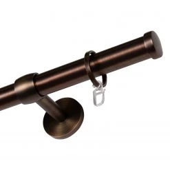 Mydeco Tringle à rideau 25 mm Cap/Noble - Zamak - Bronze - Largeur : 240 cm