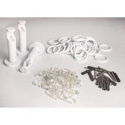 Mydeco Tringle à rideau ext. 16/19 Rillcube - Zamak - Blanc - Largeur : 120 cm -Serviettes Soldes 1000330977 220614 040 DETAILS P000000001000330977