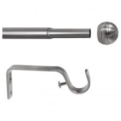 Mydeco Tringle à rideaux Habito/Rillball ext. - Zamak - Aspect inox - Largeur : 160 cm -Serviettes Soldes 1000330985 220210 050 DETAILS P000000001000330985